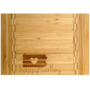 bamboo cutting board with PA heart happy valley image